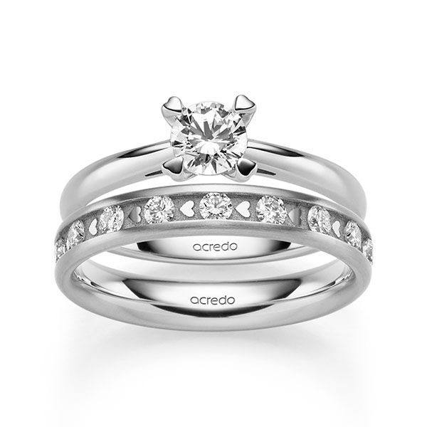 Set in Weißgold 585 mit 0,5 ct. + zus. 0,68 ct. Brillant tw, si von acredo