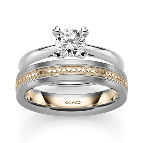 Set in Weissgold 585 mit 0,7 ct. + zus. 0,01 ct. Brillant tw, si von acredo