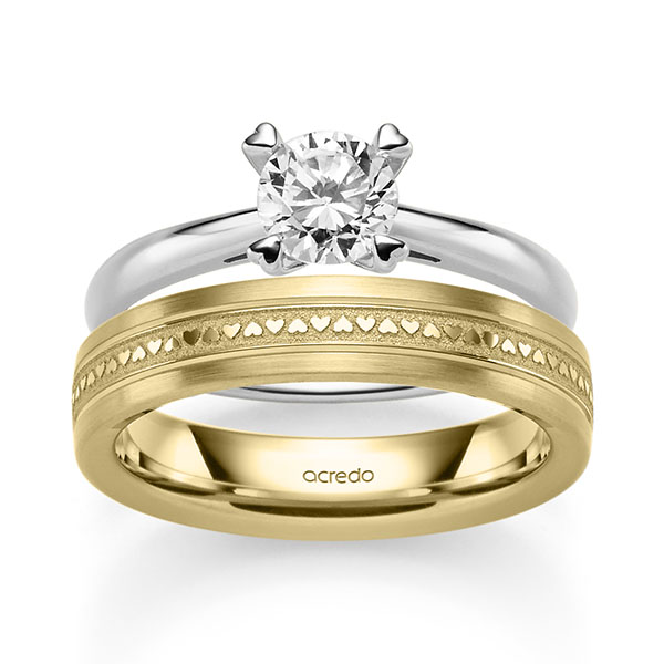 Set in Weißgold 585 mit 0,7 ct. + zus. 0,01 ct. Brillant tw, si von acredo