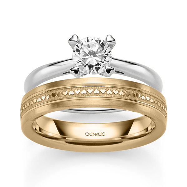 Set in Weißgold 585 mit 0,7 ct. + zus. 0,01 ct. Brillant tw, si von acredo