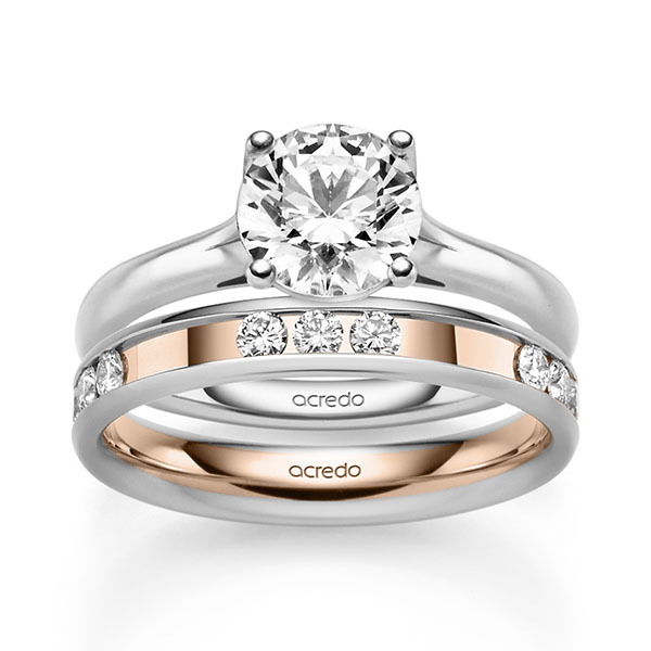Set in Weißgold 585 mit 1,5 ct. + zus. 0,6 ct. Brillant tw, si von acredo