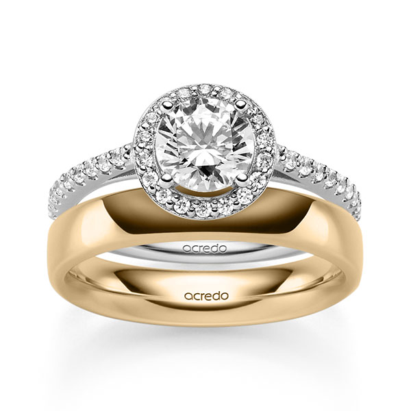 Set in Weißgold 585 mit 1 ct. + zus. 0,306 ct. Brillant tw, si von acredo