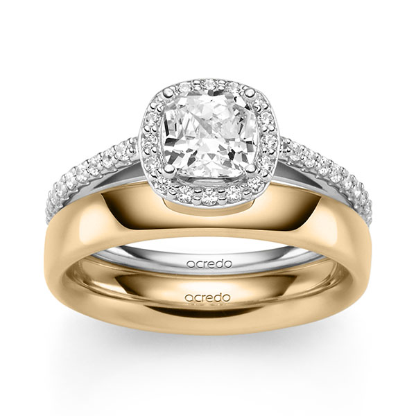 Set in Weißgold 585 mit 1 ct. + zus. 0,312 ct. tw, vs tw, si von acredo