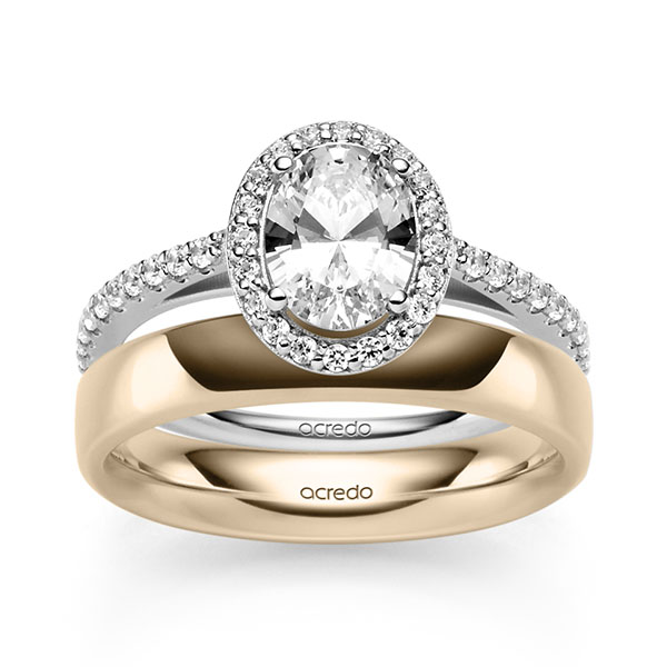 Set in Weißgold 585 mit 1 ct. + zus. 0,34 ct. tw, vs tw, si von acredo