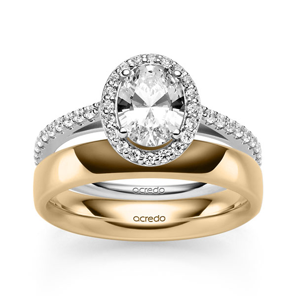 Set in Weißgold 585 mit 1 ct. + zus. 0,34 ct. tw, vs tw, si von acredo