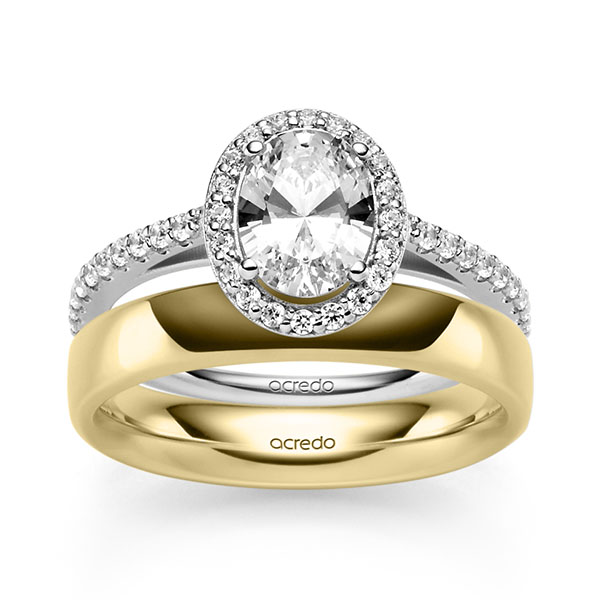 Set in Weißgold 585 mit 1 ct. + zus. 0,34 ct. tw, vs tw, si von acredo