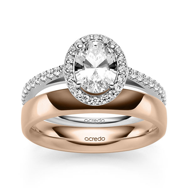 Set in Weißgold 585 mit 1 ct. + zus. 0,34 ct. tw, vs tw, si von acredo