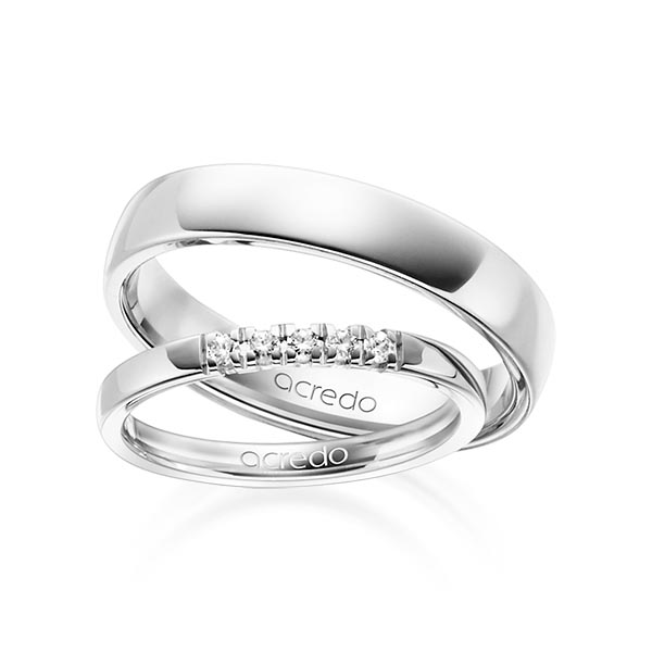 Set in Weissgold 585 mit zus. 0,1 ct. Brillant tw, vs von acredo - A-1313-1 Set in Weissgold 585 mit zus. 0,1 ct. Brillant tw, vs von acredo - A-1313-1