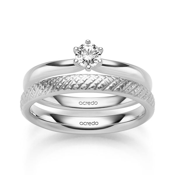 Set in Weißgold 585 mit zus. 0,25 ct. Brillant tw, si von acredo