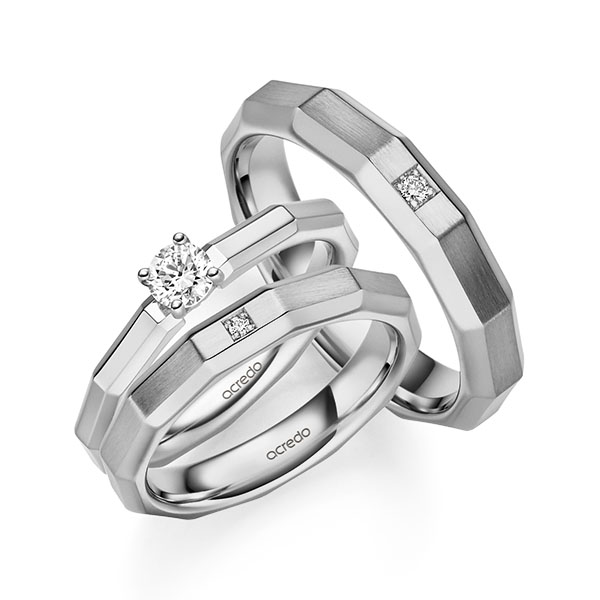 Set in Weißgold 585 mit zus. 0,28 ct. Brillant tw, si von acredo