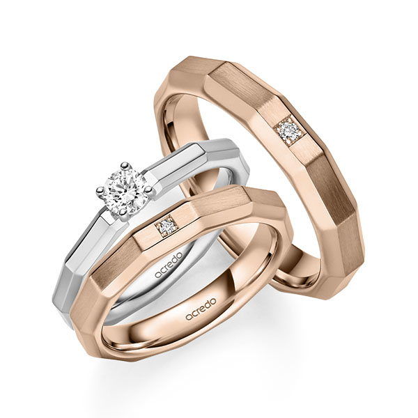 Set in Weissgold 585 mit zus. 0,28 ct. Brillant tw, vs tw, si von acredo
