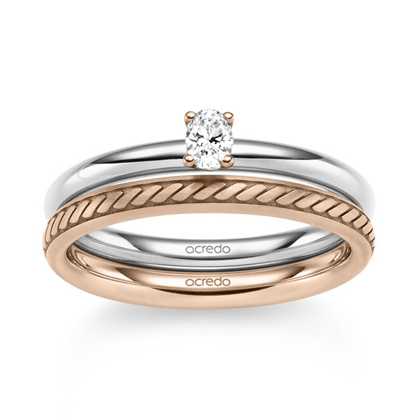 Set in Weissgold 585 mit zus. 0,2 ct. tw, vs von acredo