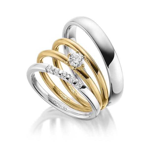 Set in Weissgold 585 mit zus. 0,35 ct. Brillant tw, vs tw, si von acredo Set in Weissgold 585 mit zus. 0,35 ct. Brillant tw, vs tw, si von acredo