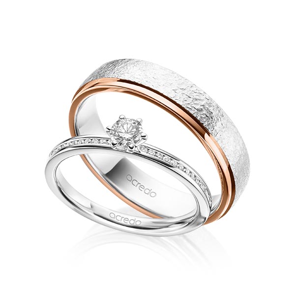 Set in Weißgold 585 mit zus. 0,39 ct. Brillant tw, si von acredo