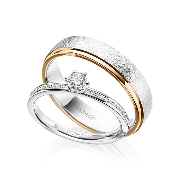 Set in Weißgold 585 mit zus. 0,39 ct. Brillant tw, si von acredo