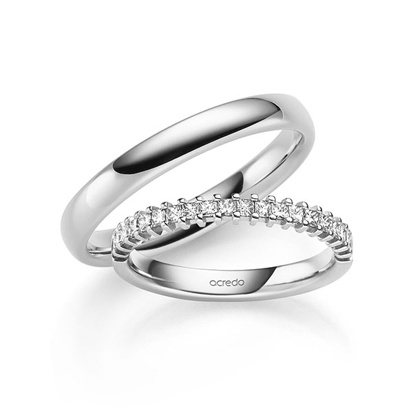 Set in Weißgold 585 mit zus. 0,4 ct. tw, si von acredo