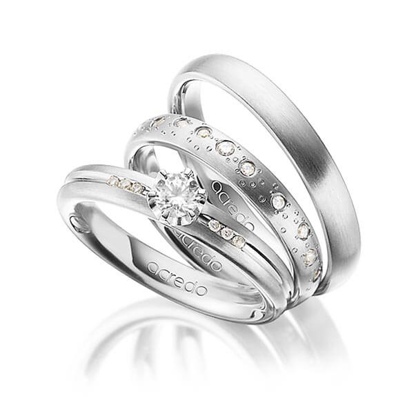 Set in Weissgold 585 mit zus. 0,519 ct. Brillant tw, si von acredo