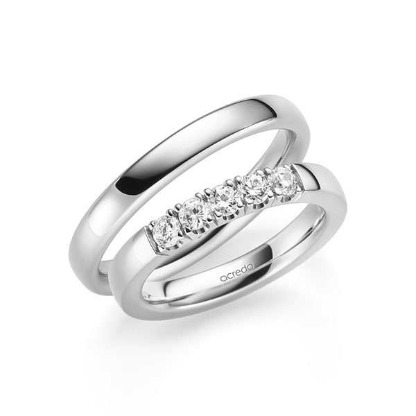 Set in Weissgold 585 mit zus. 0,5 ct. Brillant tw, si von acredo