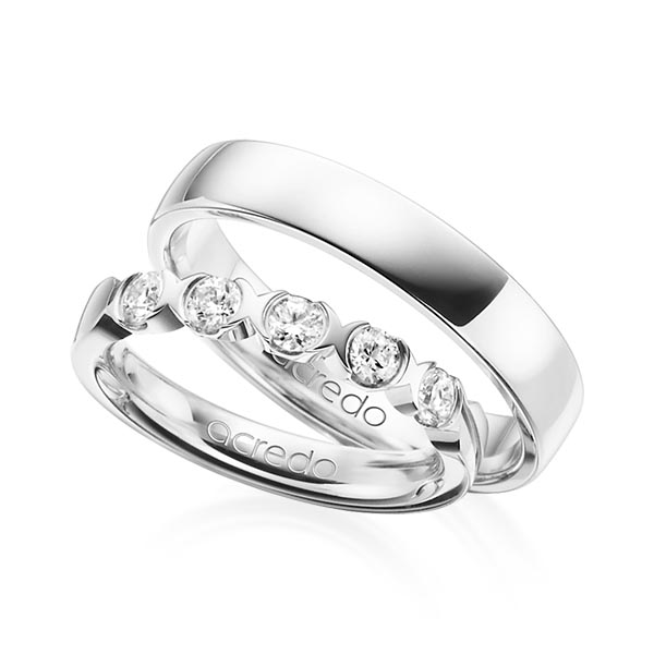 Set in Weißgold 585 mit zus. 0,5 ct. Brillant tw, vs von acredo - A-1320-1 Set in Weißgold 585 mit zus. 0,5 ct. Brillant tw, vs von acredo - A-1320-1