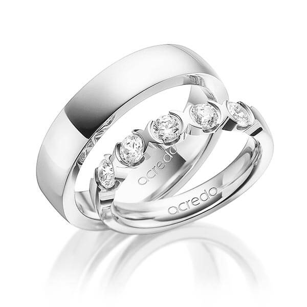 Set in Weißgold 585 mit zus. 0,75 ct. Brillant tw, vs von acredo - A-1579-1 Set in Weißgold 585 mit zus. 0,75 ct. Brillant tw, vs von acredo - A-1579-1