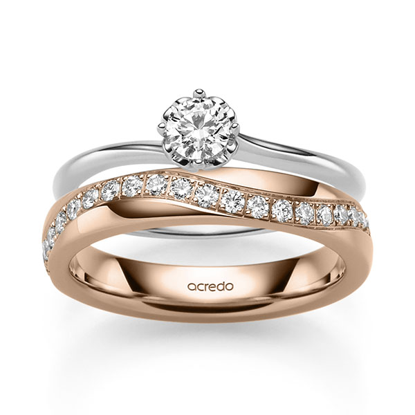 Set in Weißgold 585 mit zus. 0,85 ct. Brillant tw, si von acredo