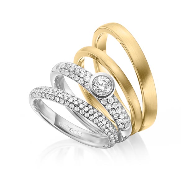 Set in Weißgold 585 mit zus. 0,99 ct. Brillant tw, si tw, vs von acredo