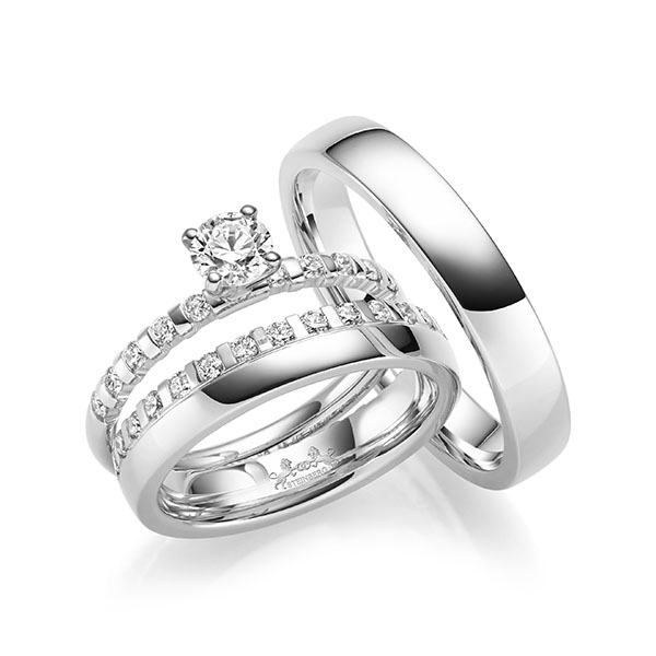 Set in Weißgold 585 vollausgefasst mit 0,4 ct. + zus. 0,78 ct. Brillant tw, si von Steinberg