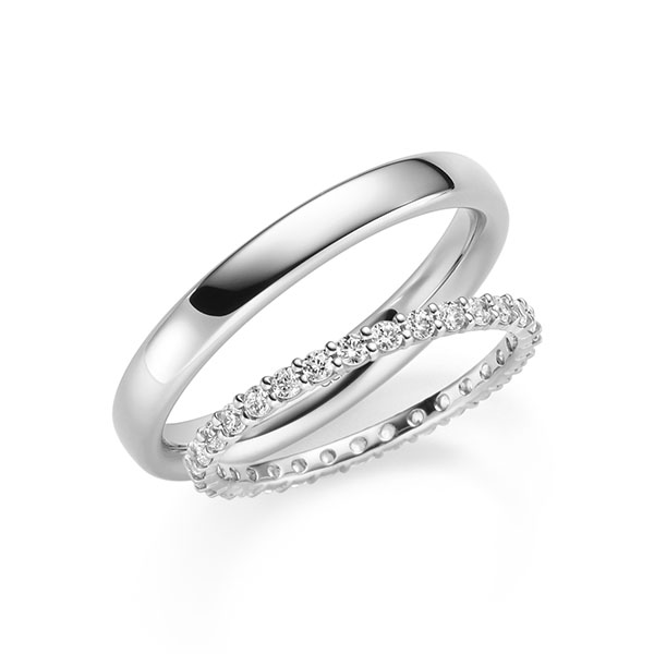 Set in Weissgold 585 vollausgefasst mit zus. 0,62 ct. Brillant tw, si von acredo