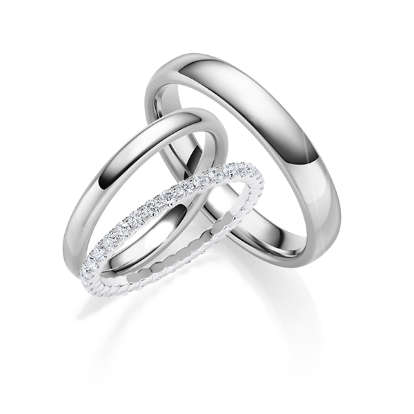 Set in Weissgold 585 vollausgefasst mit zus. 0,68 ct. Brillant tw, si von Steinberg - Q-1776-1 Set in Weissgold 585 vollausgefasst mit zus. 0,68 ct. Brillant tw, si von Steinberg - Q-1776-1