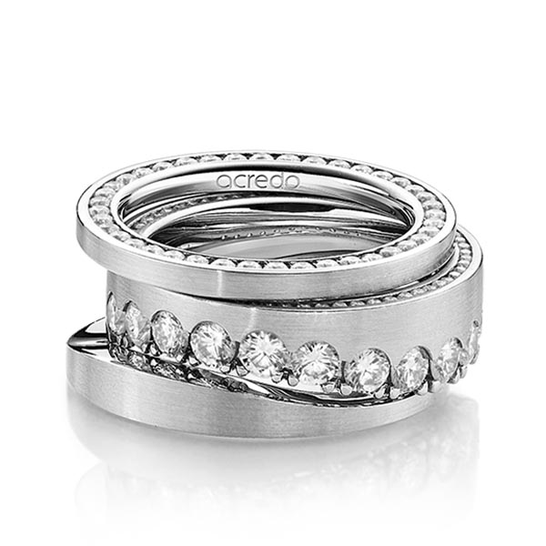 Set in Weißgold 585 vollausgefasst mit zus. 1,955 ct. Brillant tw, si von acredo