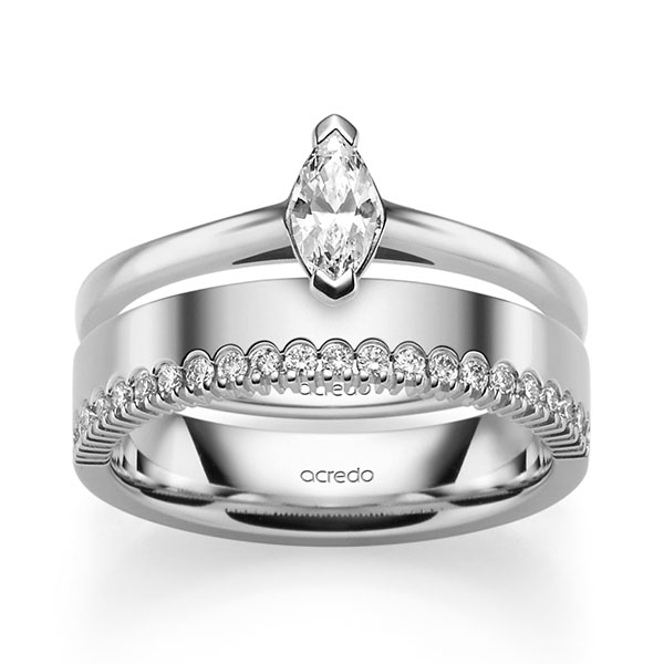 set in White gold 14K (585/1000) with in total 0,41 ct. tw,vs tw,si by acredo - A-2476-1 set in White gold 14K (585/1000) with in total 0,41 ct. tw,vs tw,si by acredo - A-2476-1