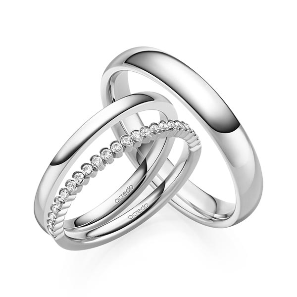 Set in witgoud 14 kt. half gezet met in totaal 0,24 ct. Briljant tw/si van acredo - A-2079-5 Set in witgoud 14 kt. half gezet met in totaal 0,24 ct. Briljant tw/si van acredo - A-2079-5