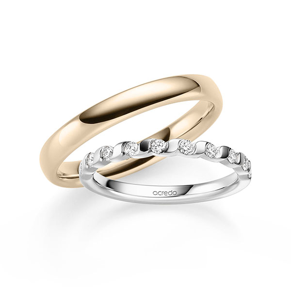 Set in witgoud 14 kt. half gezet met in totaal 0,3 ct. Briljant tw/si van acredo
