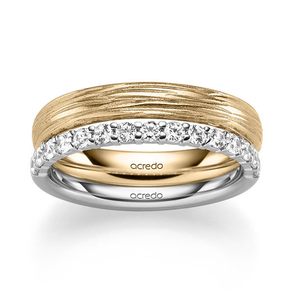 Set in witgoud 14 kt. half gezet met in totaal 0,42 ct. Briljant tw/si van acredo