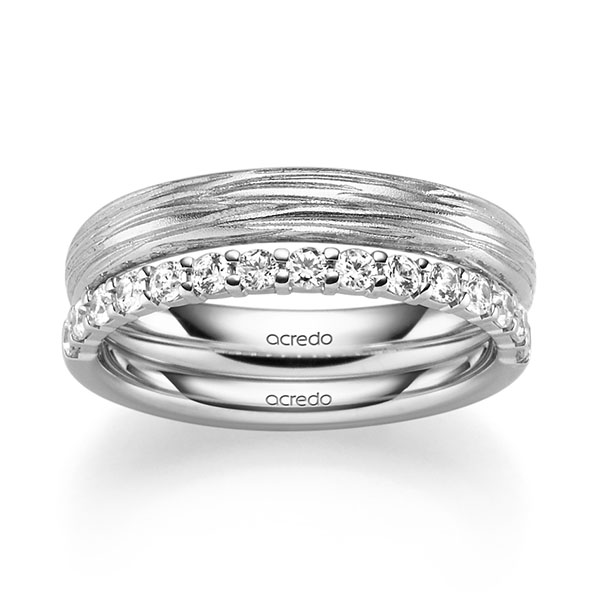 Set in witgoud 14 kt. half gezet met in totaal 0,42 ct. Briljant tw/si van acredo