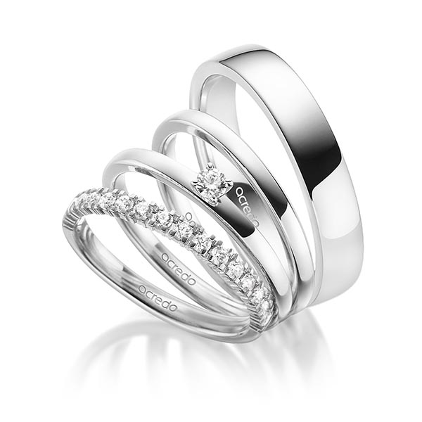 Set in witgoud 14 kt. half gezet met in totaal 0,45 ct. Briljant tw,vs tw/si van acredo Set in witgoud 14 kt. half gezet met in totaal 0,45 ct. Briljant tw,vs tw/si van acredo