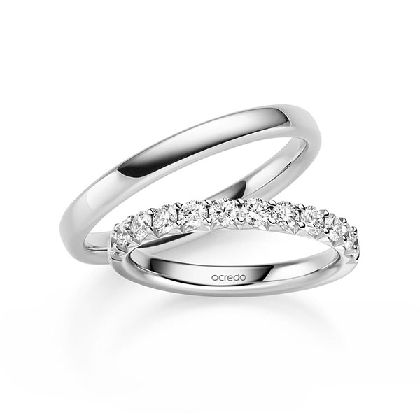 Set in witgoud 14 kt. half gezet met in totaal 0,72 ct. Briljant tw/si van acredo