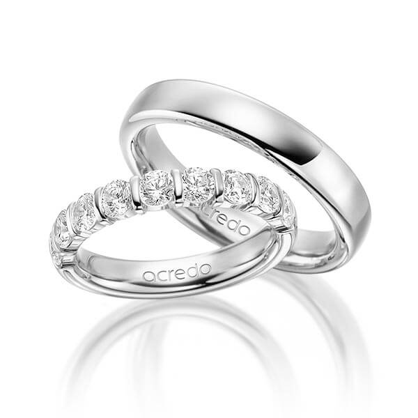 Set in witgoud 14 kt. half gezet met in totaal 1,35 ct. Briljant tw,vs van acredo - A-1575-1 Set in witgoud 14 kt. half gezet met in totaal 1,35 ct. Briljant tw,vs van acredo - A-1575-1