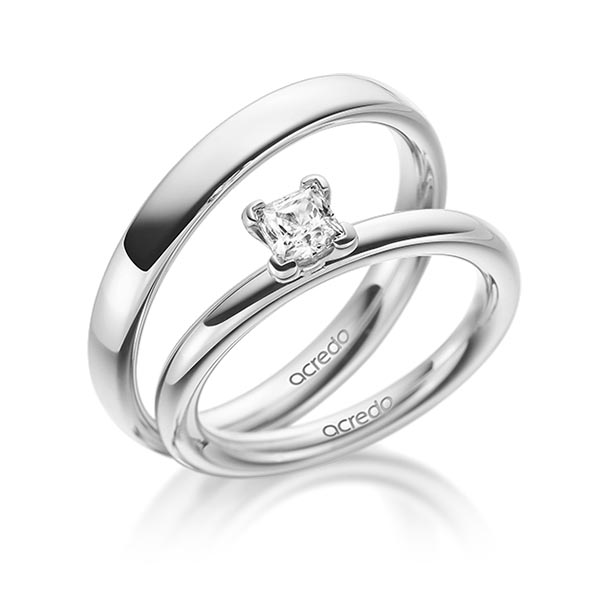 Set in witgoud 14 kt. met 0,5 ct. Briljant tw,vs van acredo - A-1931-1 Set in witgoud 14 kt. met 0,5 ct. Briljant tw,vs van acredo - A-1931-1
