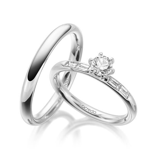 Set in witgoud 14 kt. met 0,5 ct. + in totaal 0,2 ct. Briljant tw/si tw,vs van acredo - A-1936-1 Set in witgoud 14 kt. met 0,5 ct. + in totaal 0,2 ct. Briljant tw/si tw,vs van acredo - A-1936-1