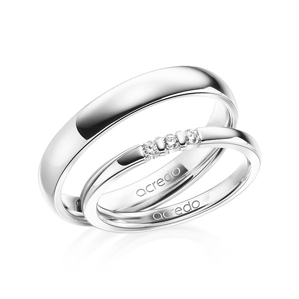 Set in witgoud 14 kt. met in totaal 0,09 ct. Briljant tw,vs van acredo - A-1307-1