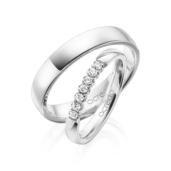 Set in witgoud 14 kt. met in totaal 0,14 ct. Briljant tw,vs van acredo - A-1310-1