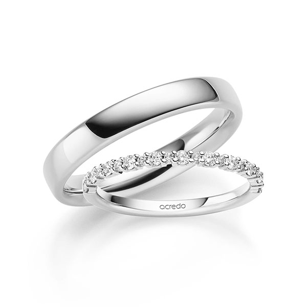 Set in witgoud 14 kt. met in totaal 0,29 ct. tw/si van acredo