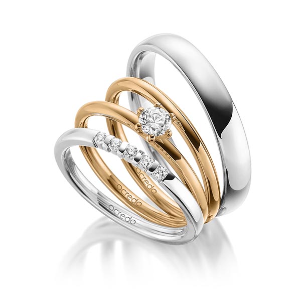 Set in witgoud 14 kt. met in totaal 0,35 ct. Briljant tw,vs tw/si van acredo