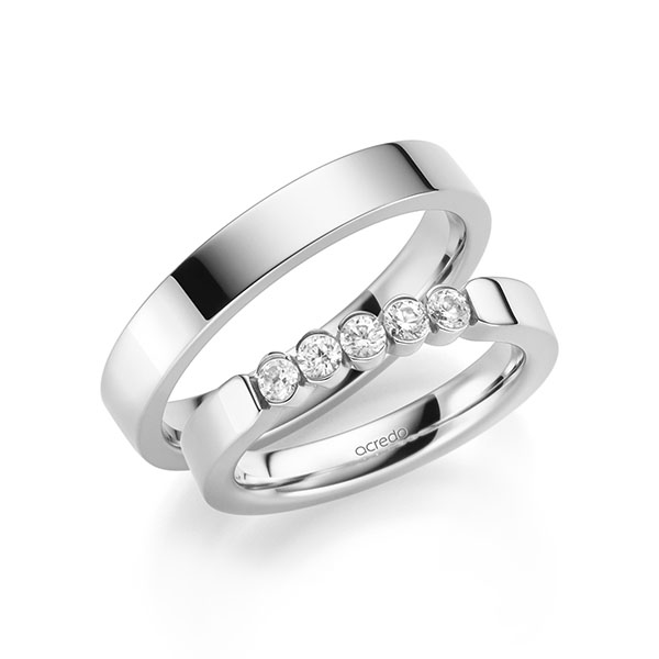 Set in witgoud 14 kt. met in totaal 0,35 ct. Briljant tw/si van acredo - A-2119-1 Set in witgoud 14 kt. met in totaal 0,35 ct. Briljant tw/si van acredo - A-2119-1