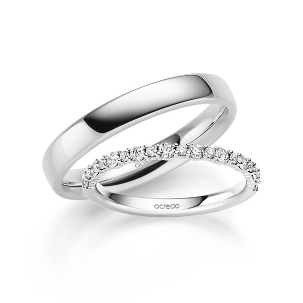 Set in witgoud 14 kt. met in totaal 0,39 ct. tw/si van acredo