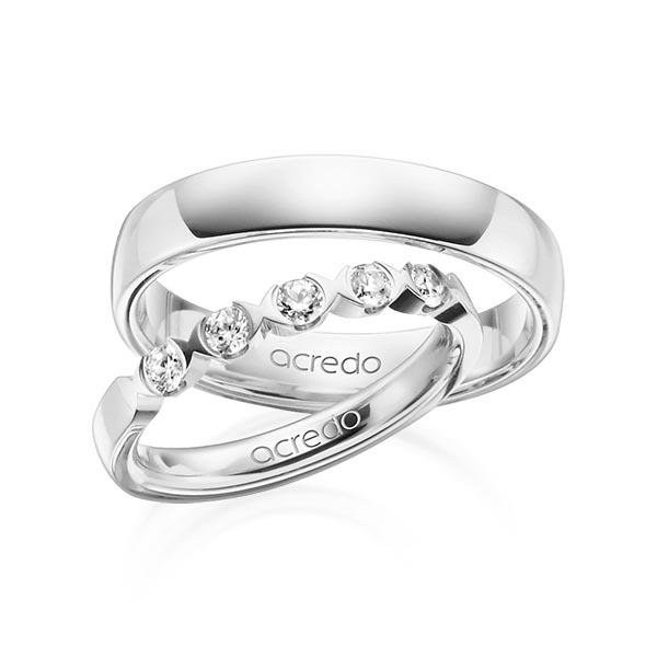 Set in witgoud 14 kt. met in totaal 0,3 ct. Briljant tw,vs van acredo - A-1319-1