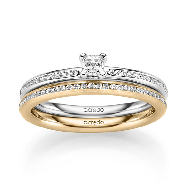 Set in witgoud 14 kt. met in totaal 0,425 ct. Briljant tw/si van acredo