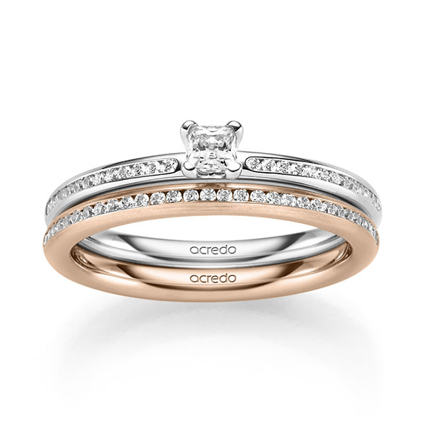 Set in witgoud 14 kt. met in totaal 0,425 ct. Briljant tw/si van acredo