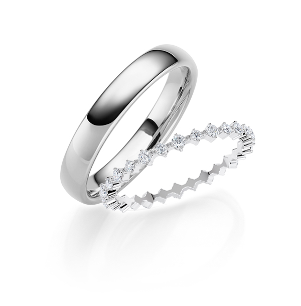 Set in witgoud 14 kt. met in totaal 0,42 ct. tw/si van Steinberg